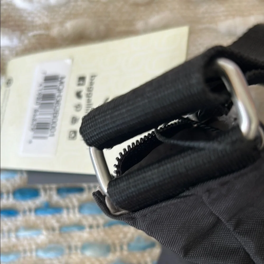 Baggallini Black Shoulder Bag with Adjustable Strap and Silver Hardware - Picture 9 of 11